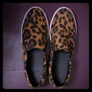 Cheetah print slide on sneakers